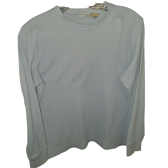 Ll Bean Waffle Shirt Blue Sz L 